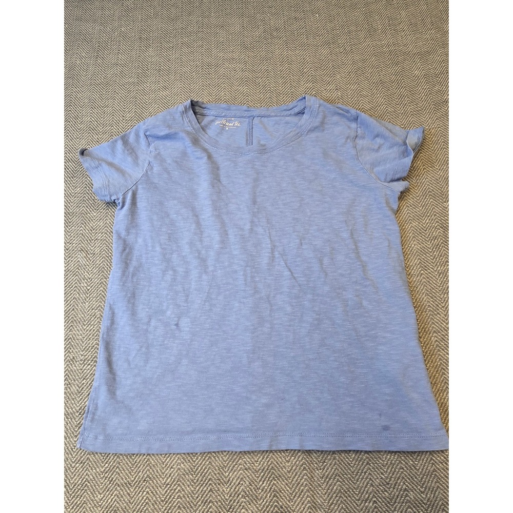 J.Crew Girlfriend T-Shirt Women Small Blue Regular Fit Short Sleeve Crewneck Tee